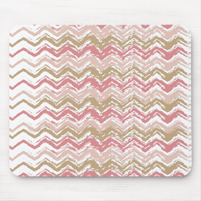 Coral Spice Scribble ZigZag Zickzack Muster Mousepad (Vorne)