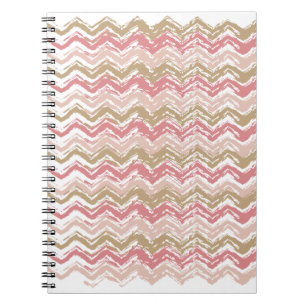 Coral Spice Scribble ZigZag Zickzack Muster Notizblock