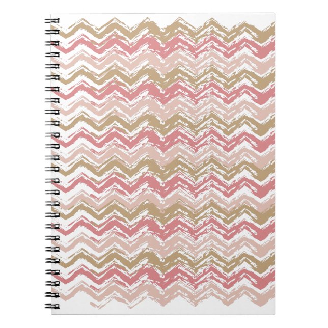 Coral Spice Scribble ZigZag Zickzack Muster Notizblock (Vorderseite)
