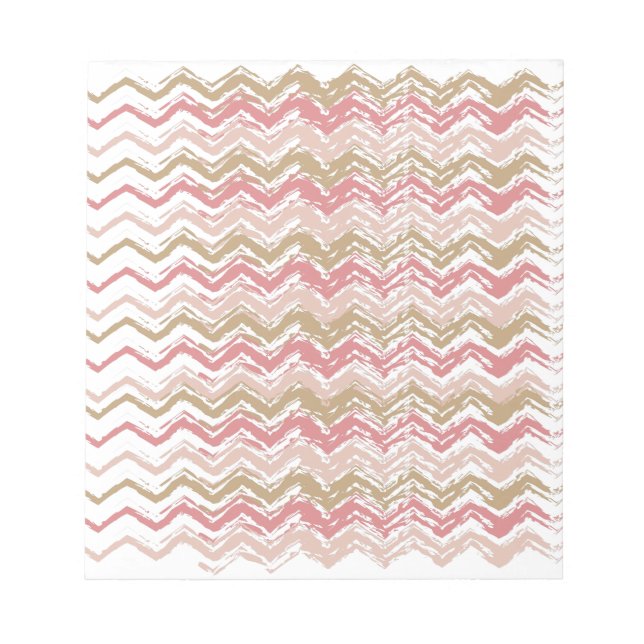 Coral Spice Scribble ZigZag Zickzack Muster Notizblock (Vorderseite)