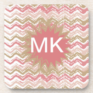 Coral Spice Scribble ZigZag Zickzack Muster Untersetzer