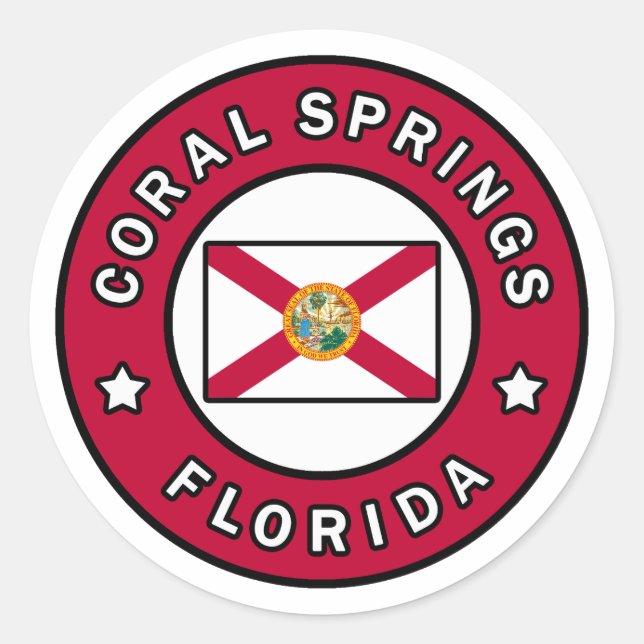 Coral Springs Florida Runder Aufkleber (Vorderseite)