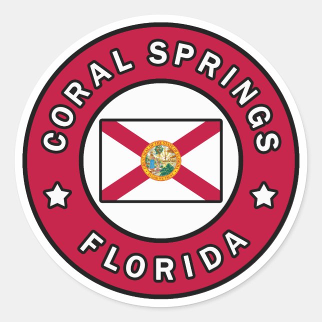 Coral Springs Florida Runder Aufkleber (Vorderseite)
