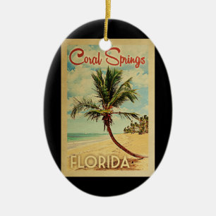 Coral- SpringsPalme-Vintage Reise Keramik Ornament