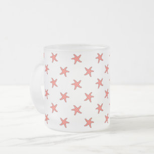 Coral Starfish Muster Mattglastasse