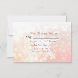 Coral Starfish Oceanic Wedding RSVP Karte