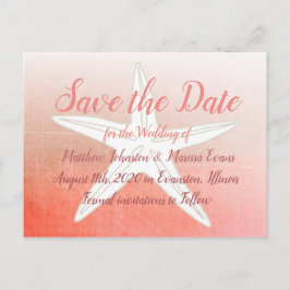 Coral Starfish Personalisiert Save the Date Postka Postkarte