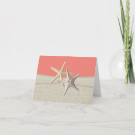 Coral Starfish Rustic Vielen Dank Dankeskarte
