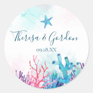 Coral Starfish, Stickers Mariage Plage