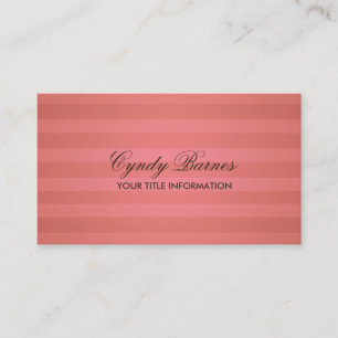 Coral Stripe Business Card Visitenkarte