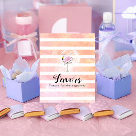 Coral Stripe Flamingo Kinderduschfavoriten Poster