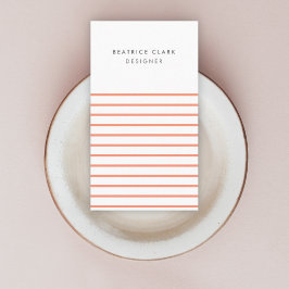 Coral Stripe Minimalistisch Moderne Stilfserei Visitenkarte