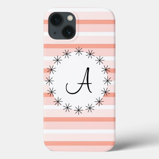 Coral Stripe "Monogram" iPad Mini Gehäuse Case-Mate iPhone Hülle (Rückseite)