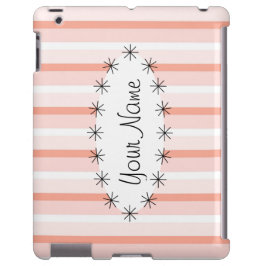 Coral Stripe oval Stern "Name" iPad Fall Case-Mate iPhone Hülle