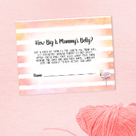 Coral Striped Flamingo Mama Bauchgrösse Begleitkarte