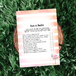 Coral Striped Flamingo über unter Baby Dusche Spie Einladung