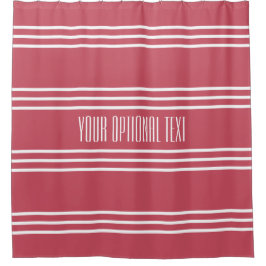 Coral Stripes Custom Text Duschvorhang