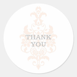 Coral Subtle Damask Danke Stickers