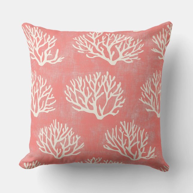Coral Throw Kissen | Kissen am Strand (Vorderseite)