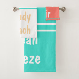 Coral Turquoise White Beach Typographie