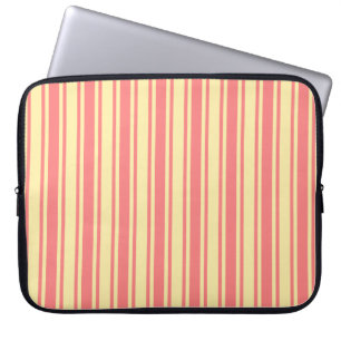 Coral und gelbe Streifen Laptopschutzhülle