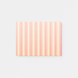 Coral und gelbe Streifen Post-it Klebezettel