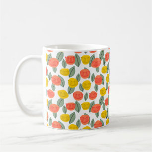 Coral und Gold Blume Kaffee Tasse