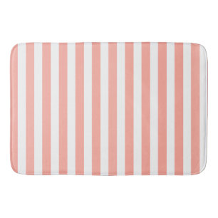 Coral und weiße Streifen aus Süßigkeiten Badematte