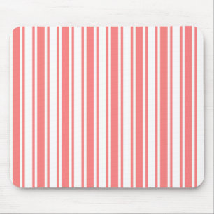 Coral und weiße Streifen aus Süßigkeiten Mousepad