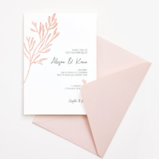 Coral Watercolor Einladung ・ Moderne Hochzeit am S