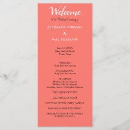 Coral Wedding Program Programm