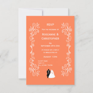 Coral Wedding RSVP Card Bride Conception de la cha