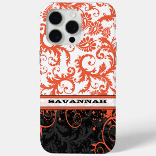 Coral White Black Personalisiert Damask iPhone Ski title_seo2
