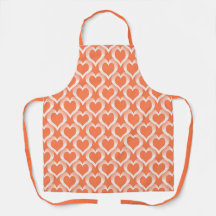 Coral White Hearts Pattern