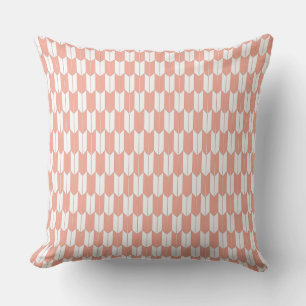 Coral & White Japanisch Yagasuri Kissen