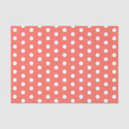 Coral White Polka Dots Seidenpapier