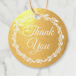 Coral Woodsy Wedding Double Sided Gold Foil Geschenkanhänger