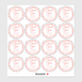 Coral Woodsy Wedding Vielen Dank Contour Vinyl Aufkleber