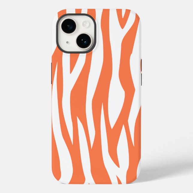Coral Zebra Print Case-Mate iPhone Hülle (Rückseite)