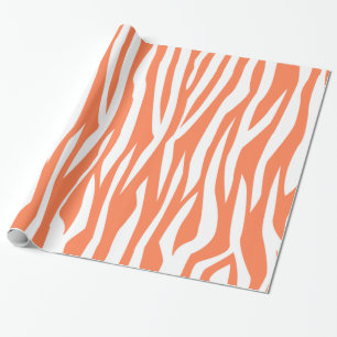 Coral Zebra Print Geschenkpapier