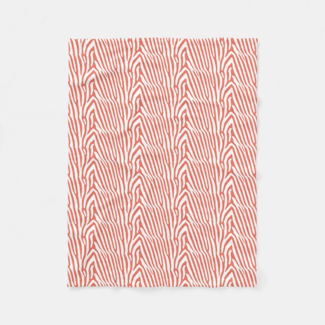 CORAL ZEBRA STRIPE FLEECEDECKE (Vorderseite)