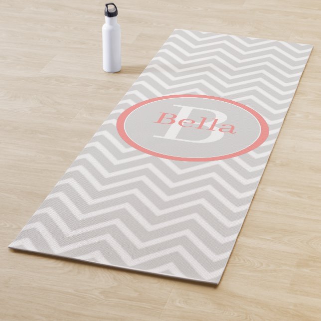 Coral Zickzack Monogram Yogamatte (Beispiel)