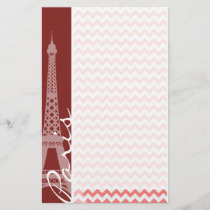 Coral Zickzack Pattern; Paris Briefpapier