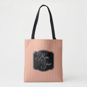 Coral Zickzack Stripes Mama des Jahres Tasche