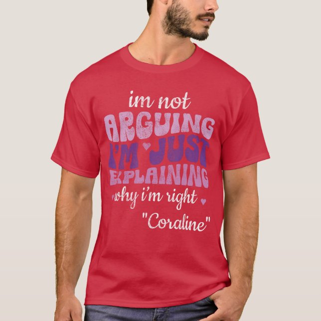 Coraline First Name Girl Groovy 70s 80s Personaliz T-Shirt (Vorderseite)