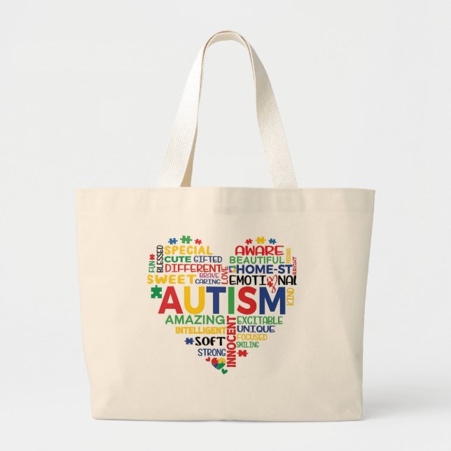 corazon autismo jumbo stoffbeutel (Vorne)