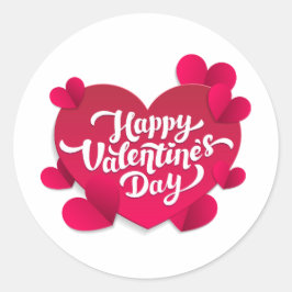 Corazon de San Valentin  Runder Aufkleber