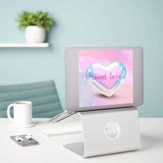 corazón rosa dulce amor  aufkleber