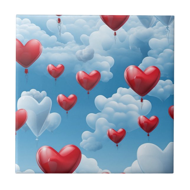 Corazones en cielo fliese (Vorderseite)