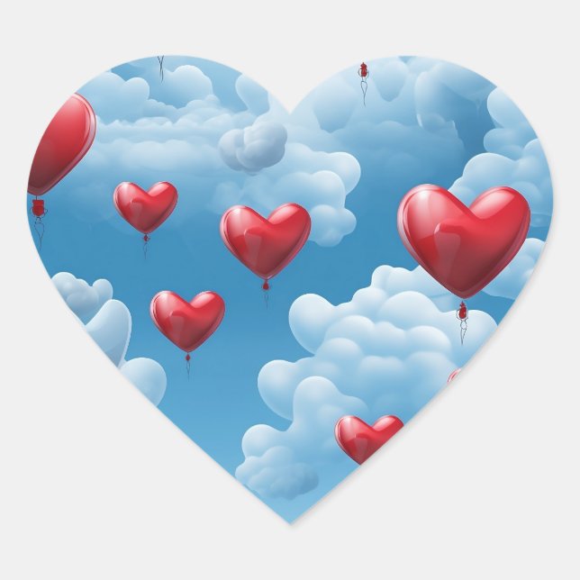 Corazones en cielo Herz-Aufkleber (Vorderseite)